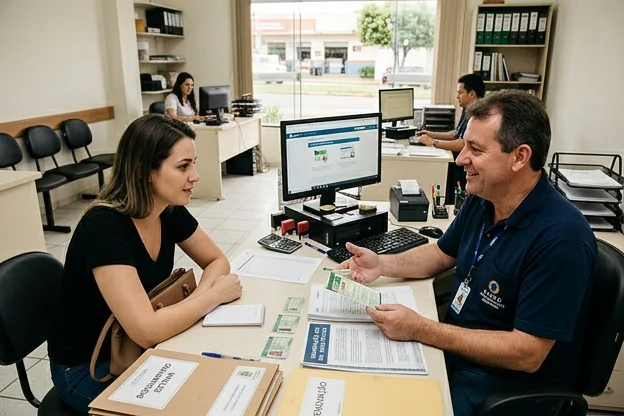 Despachante fornecendo dicas sobre renovação de CNH.