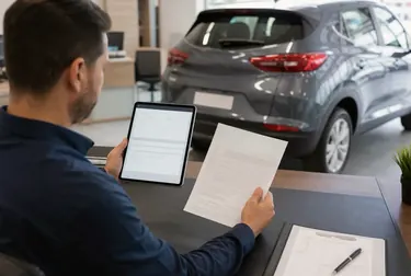 Pessoa realizando licenciamento de veículo com despachante.